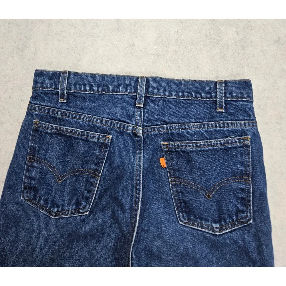 VTG Levis 517 Jeans Mens 32x31 Bootcut Orange Tab 1970s Made in USA Dark Blue